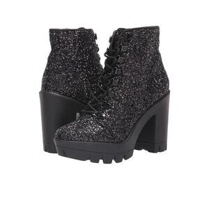 Jessica Simpson Mystah 2 Sparkle Ankle Boots Black 6.5 NEW